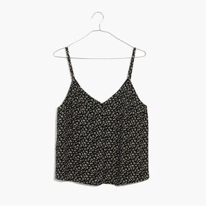 Madewell button up black floral tank top (women)